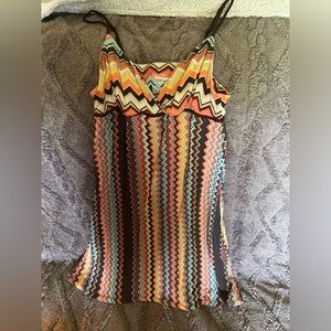 Aztec print mini dress